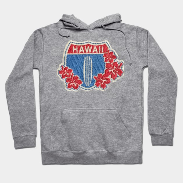 Hawaii Interstate Surf Patch Hoodie by HaleiwaNorthShoreSign